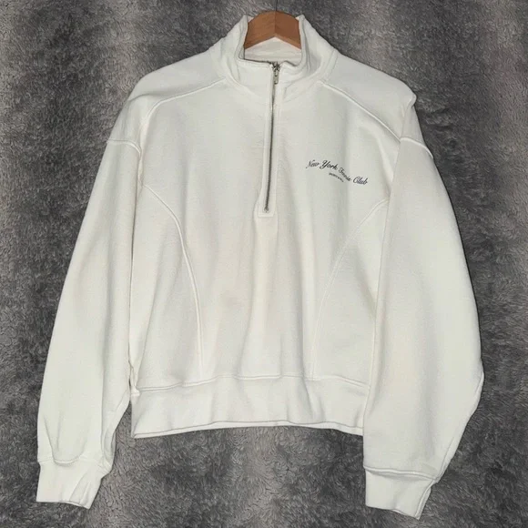 SPORTY & RICH NEW YORK TENNIS CLUB QUARTER ZIP - Picture 2 of 7